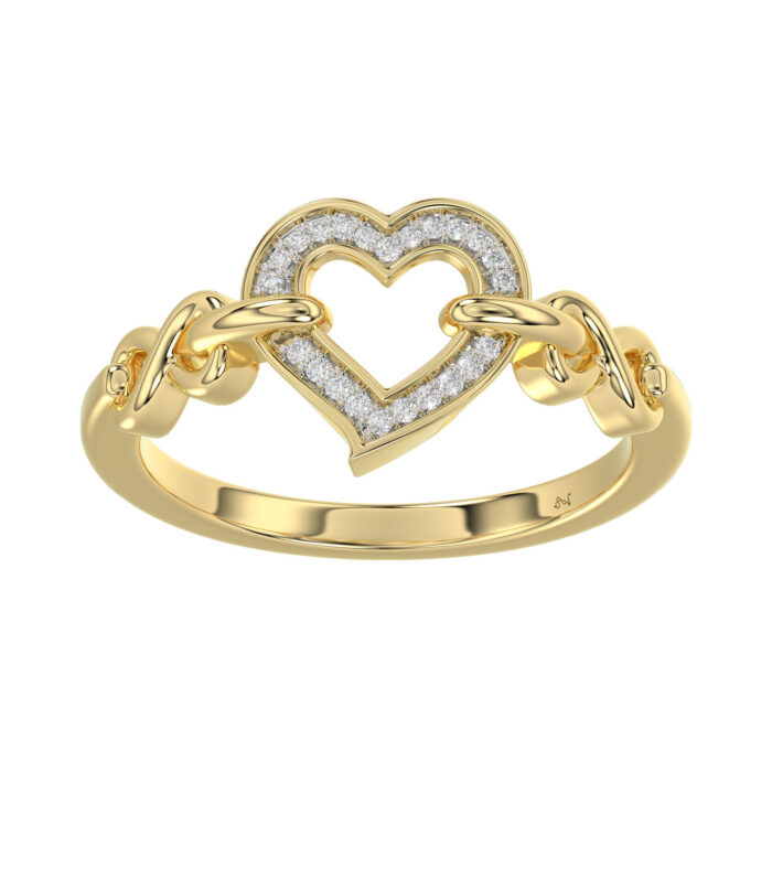 LADIES RING 0.05CT ROUND DIAMOND 10K YELLOW GOLD