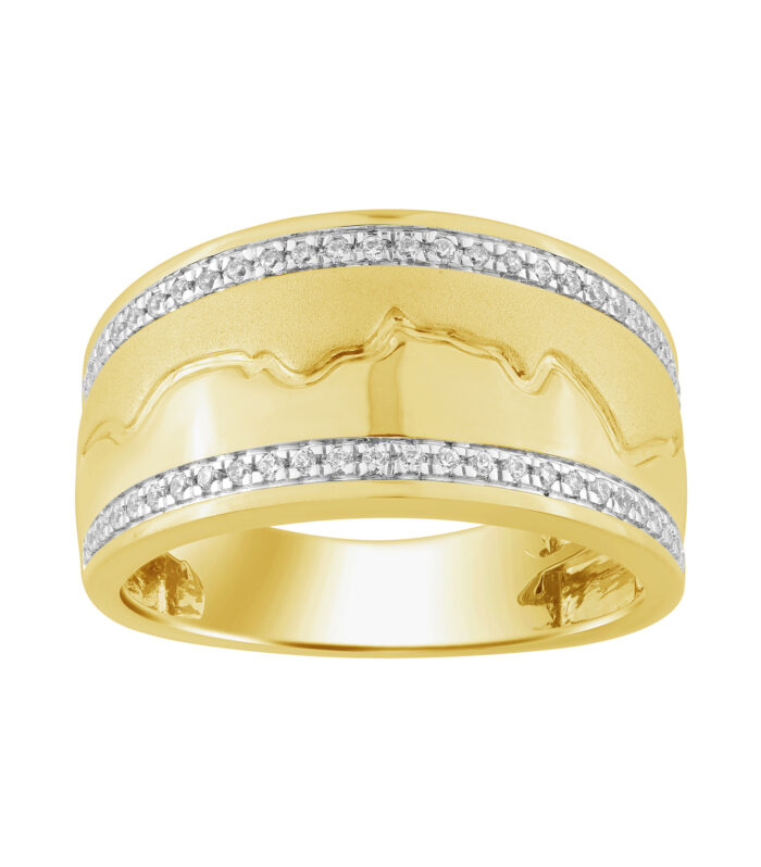 MEN'S RING 0.33CT ROUND DIAMOND 10K YELLOW GOLD