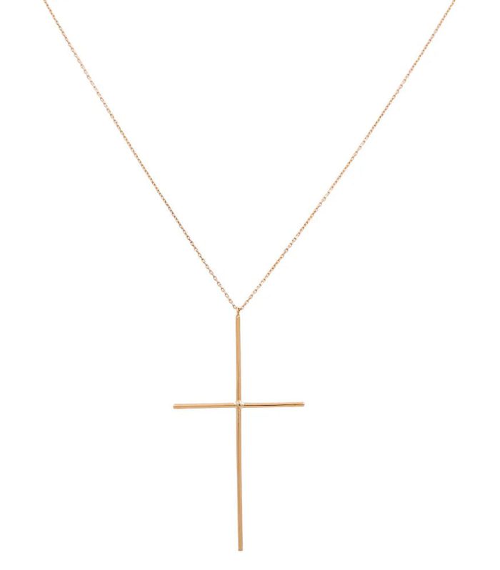 14K Yellow Gold Fashion Necklace With Cross Pendant / Size: 18" / Weight: 3.2 GR / DONK4CS