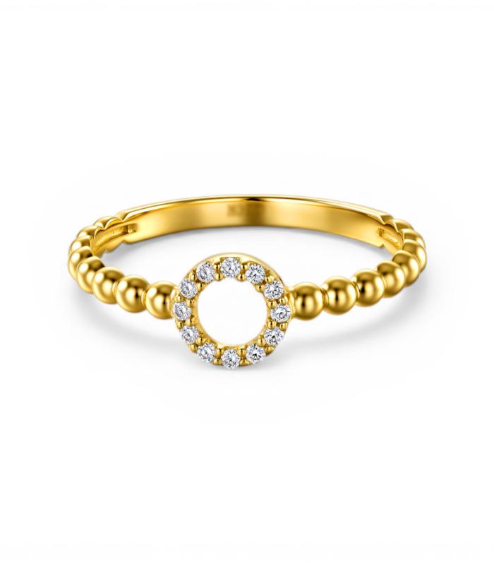 10K Yellow Gold Fashion Women's Ring with Cz / Size: 7 / Weight: 1.1 GR / DQWR0FS-42