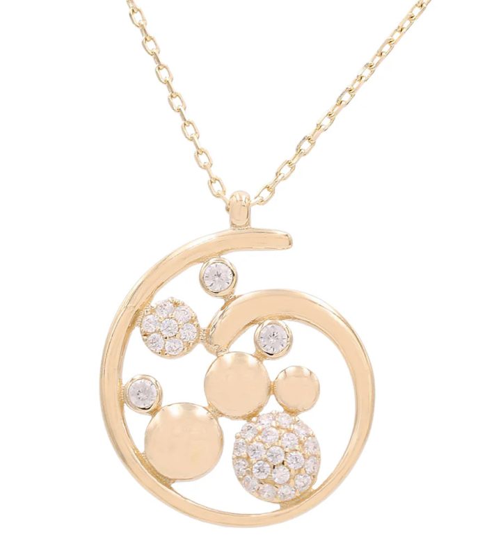 14K Yellow Gold Necklace With Fashion Pendant / Size: 16" / Weight: 3.4 GR / Stone: Cz / CCNK4FS-5