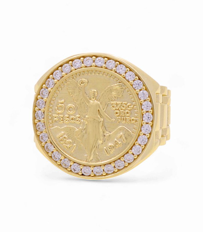 10K Yellow Gold Centenary Men’s Ring with White Cz / Size 10.5 / Weight: 6.5 GR / DQMR0CN