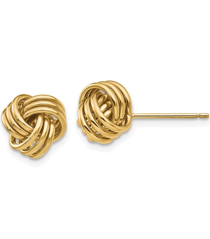 10k Polished Triple Knot Post Earrings