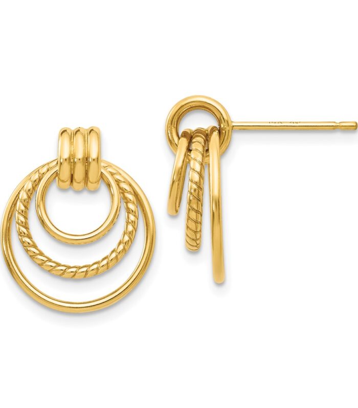 10k Polished & Twisted Fancy Post Earrings