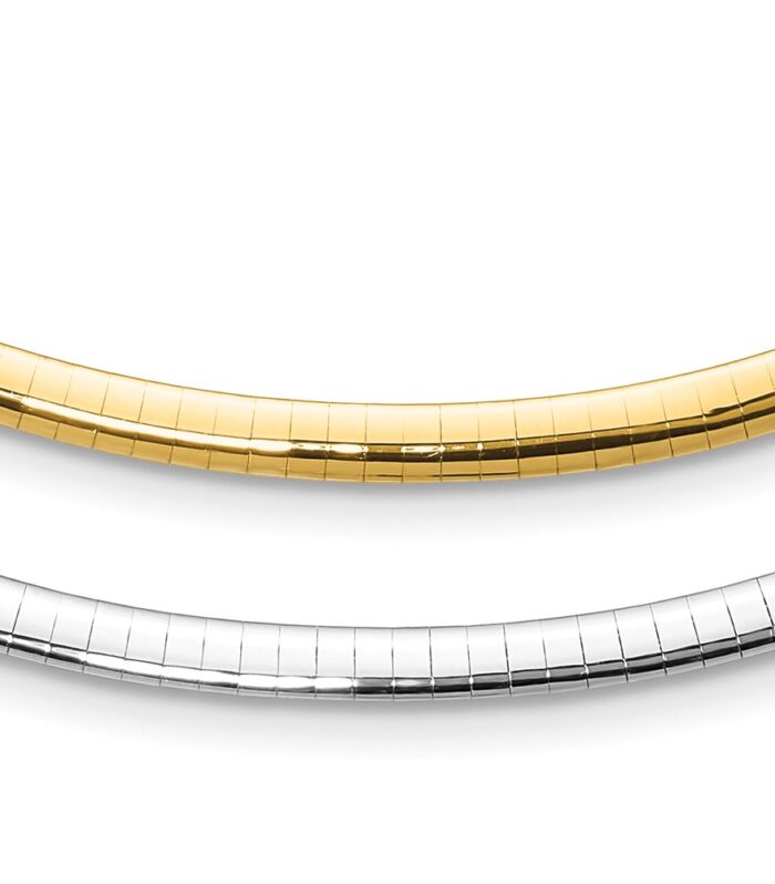 Leslie's 14K 4mm Two-tone Reversible Omega Necklace