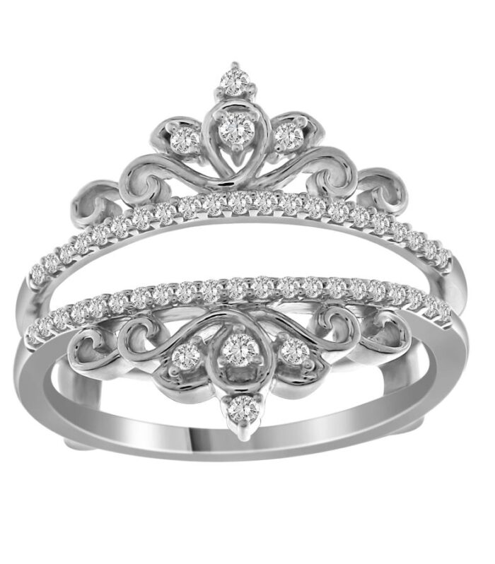 LADIES RING 0.25CT ROUND DIAMOND 14K WHITE GOLD