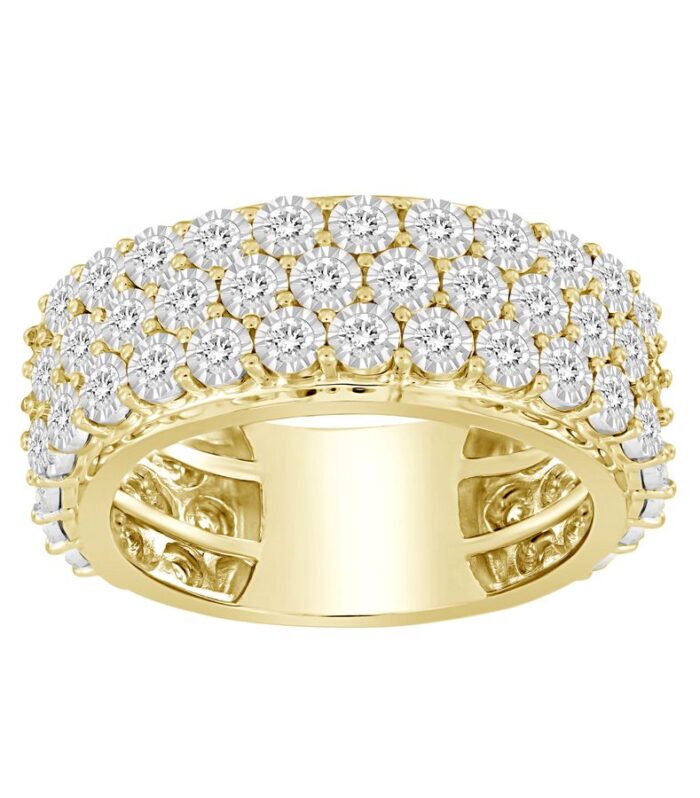 MEN'S BAND 1.50CT ROUND DIAMOND 10K YELLOW GOLD