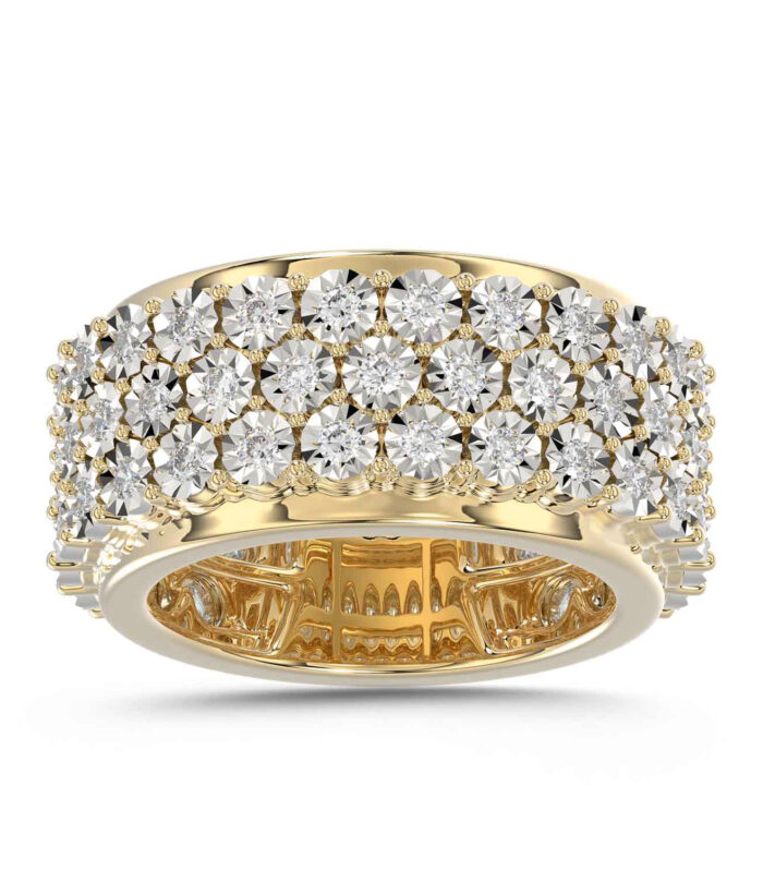 MEN'S BAND 2.00CT ROUND DIAMOND 10K YELLOW GOLD