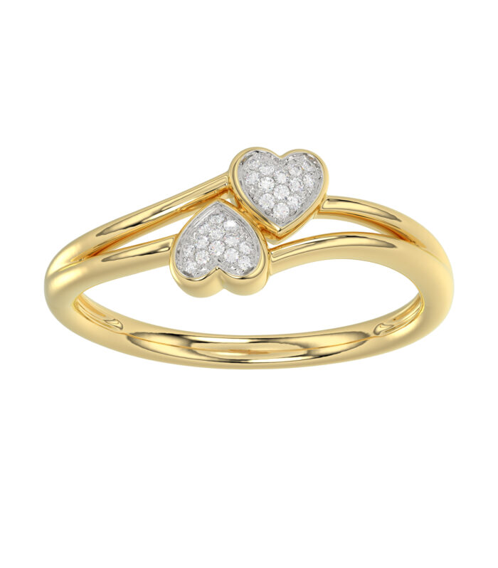LADIES RING 0.05CT ROUND DIAMOND 10K YELLOW GOLD
