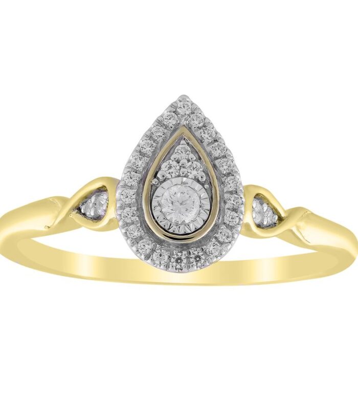 LADIES RING 0.15CT ROUND DIAMOND 10K YELLOW GOLD