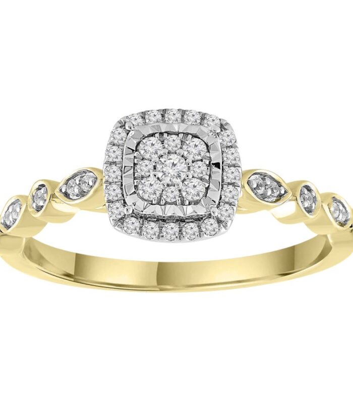 LADIES RING 0.20CT ROUND DIAMOND 10K YELLOW GOLD
