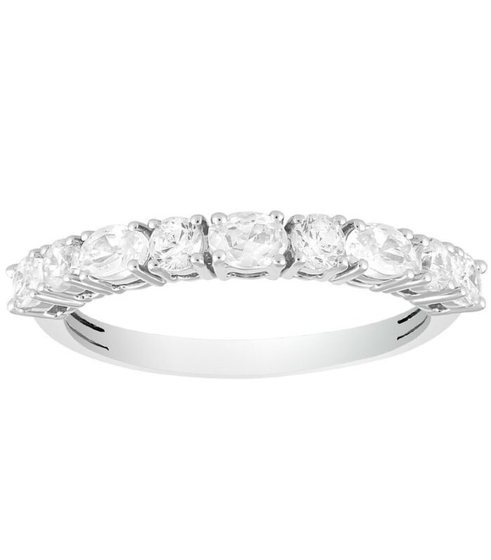 LADIES RING 0.75CT ROUND/OVAL DIAMOND 14K WHITE GOLD