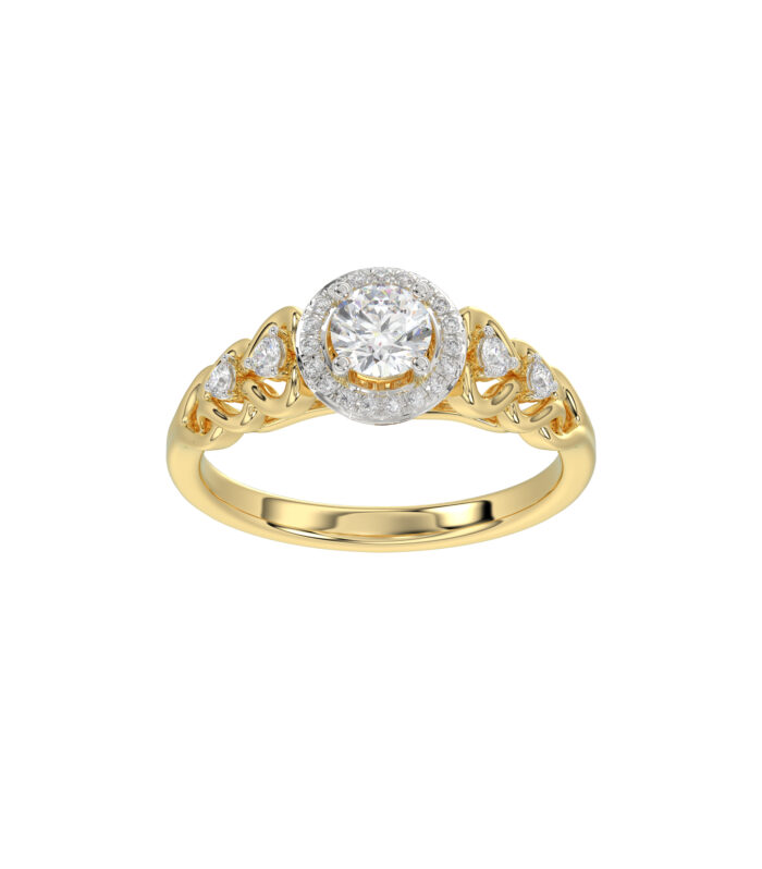 LADIES RING 0.20CT ROUND DIAMOND 10K YELLOW GOLD