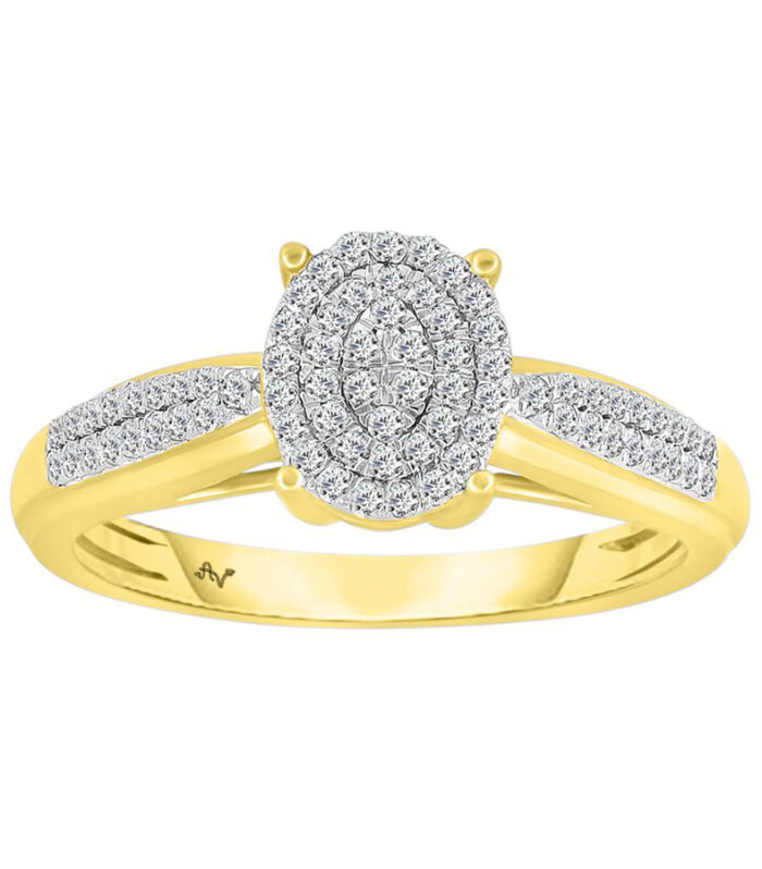 LADIES RING 0.25CT ROUND DIAMOND 10K YELLOW GOLD