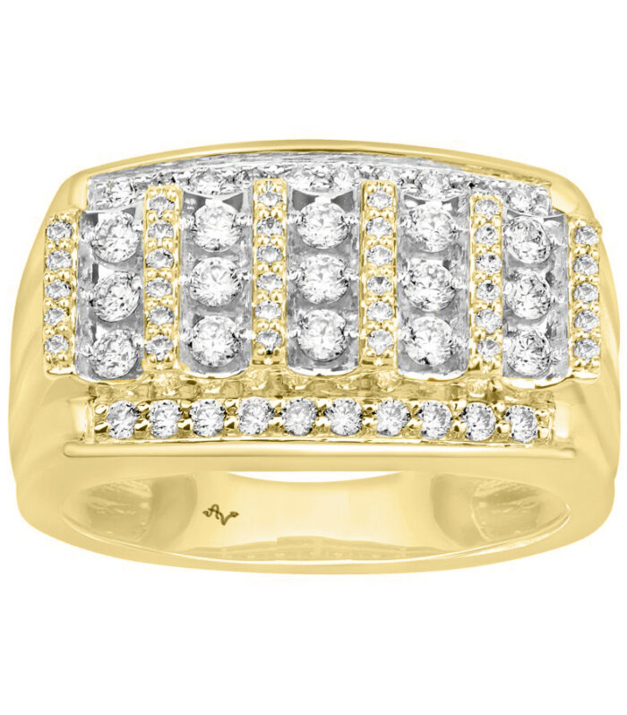 MEN'S BAND 1.00CT ROUND DIAMOND 10K YELLOW GOLD