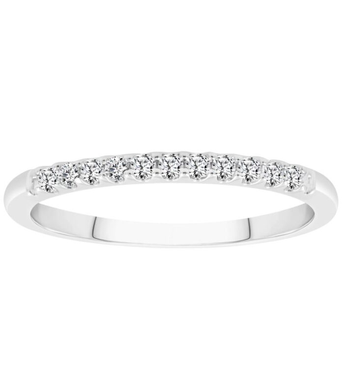 LADIES BAND 0.15CT ROUND DIAMOND 14K WHITE GOLD