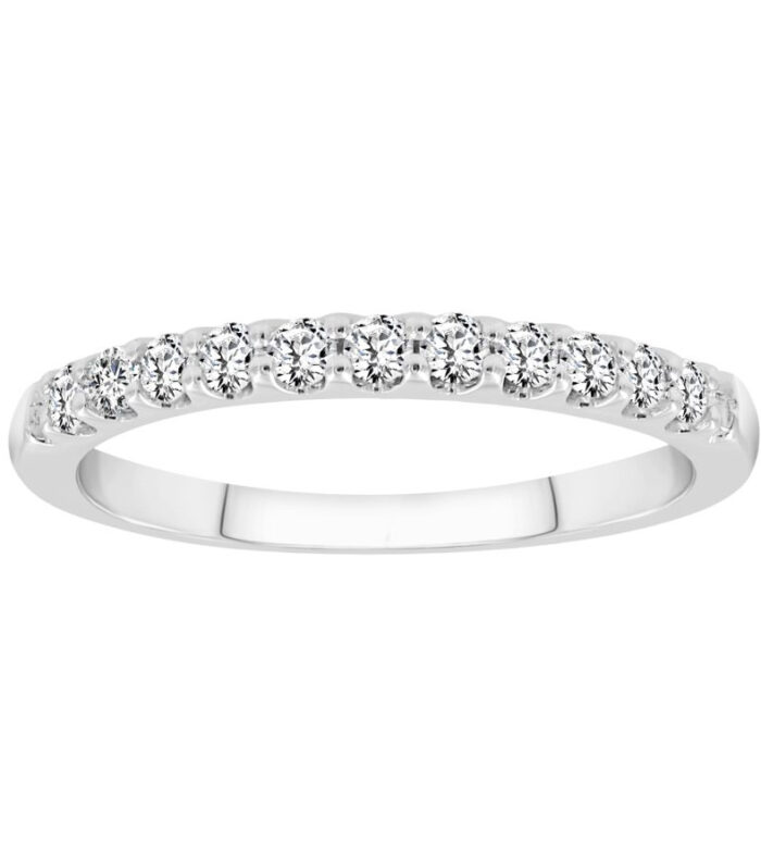 LADIES BAND 0.33CT ROUND DIAMOND 14K WHITE GOLD