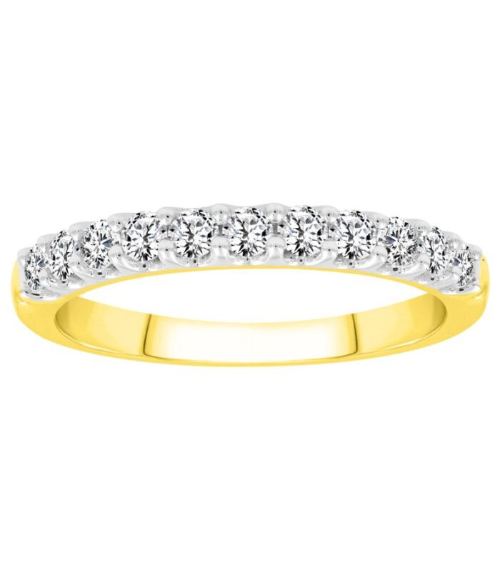 LADIES BAND 0.50CT ROUND DIAMOND 14K YELLOW GOLD