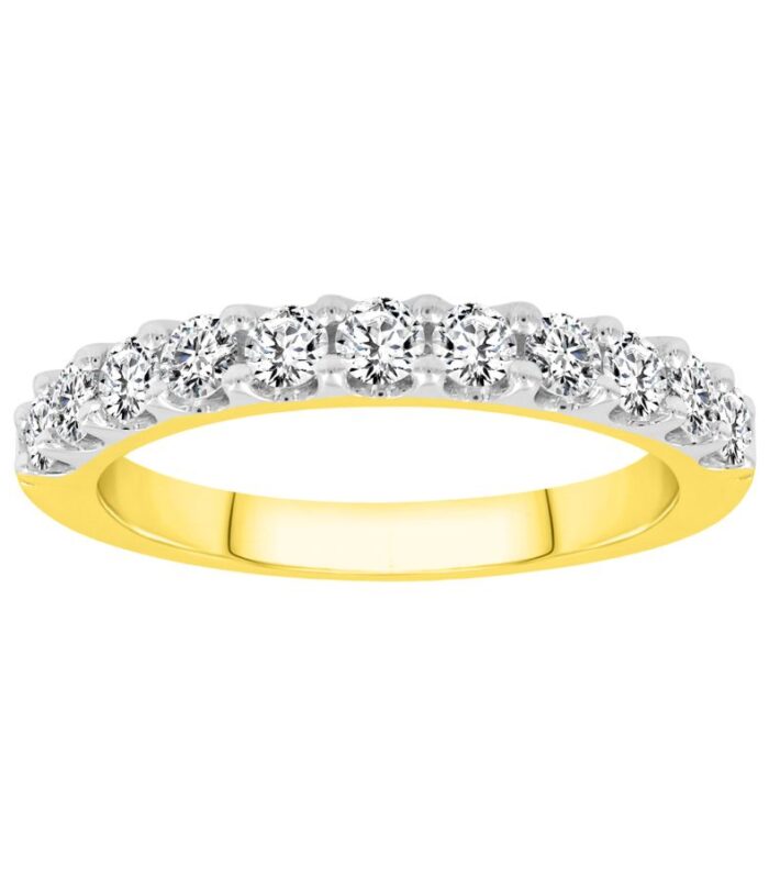 LADIES BAND 0.75CT ROUND DIAMOND 14K YELLOW GOLD