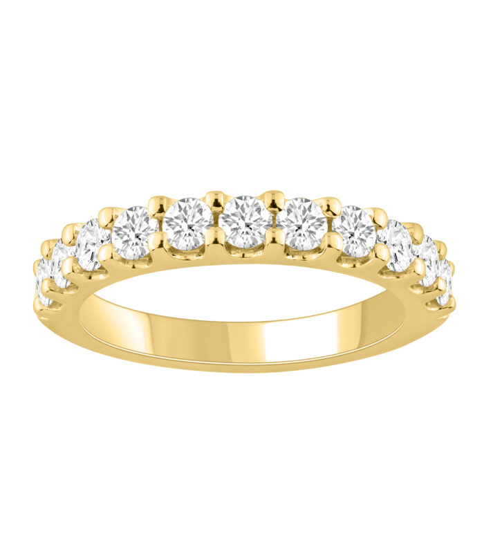 LADIES BAND 1.00CT ROUND DIAMOND 14K YELLOW GOLD