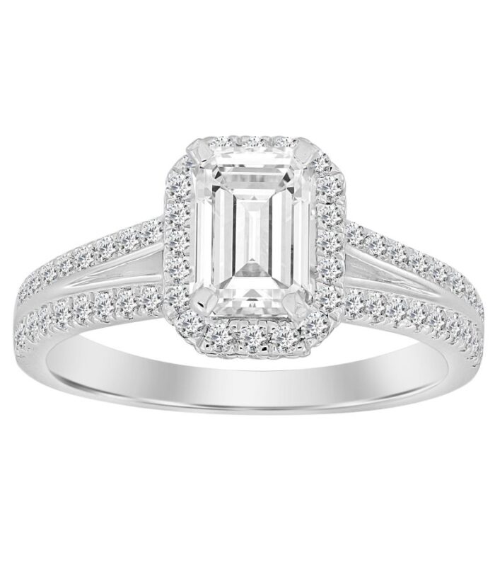 LADIES RING SEMI MOUNT 0.50CT ROUND DIAMOND 14K WHITE GOLD