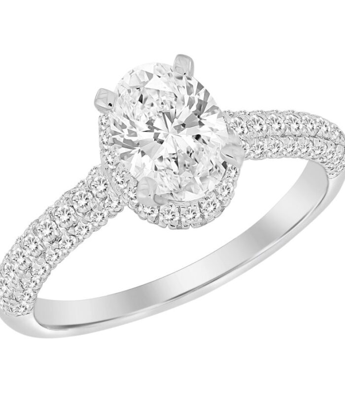 SEMI MOUNT 0.50CT ROUND DIAMOND 14K WHITE GOLD