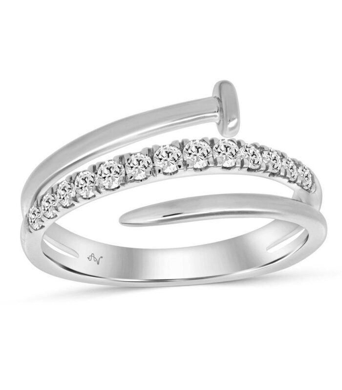 Women’S 14K White Gold Round Diamond Ring 0.33CT Elegant Fashion Diamond Ring