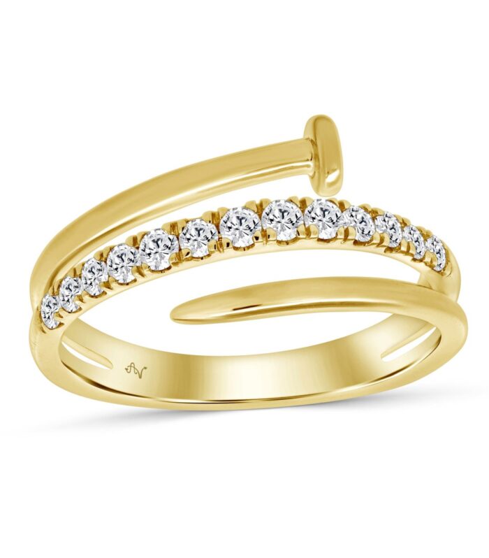 LADIES RING 0.33CT ROUND DIAMOND 14K YELLOW GOLD