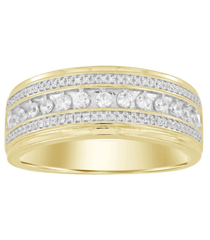 MEN'S BAND 0.50CT ROUND DIAMOND 10K YELLOW GOLD