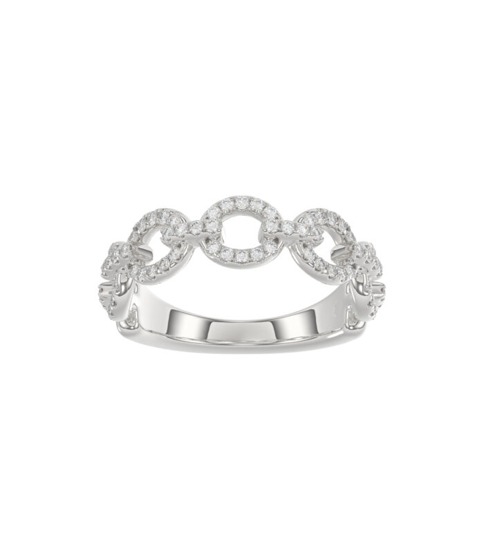 LADIES BAND 0.33CT ROUND DIAMOND 14K WHITE GOLD (SI QUALITY)