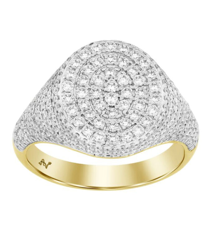 LADIES RING 1.00CT ROUND DIAMOND 10K YELLOW GOLD