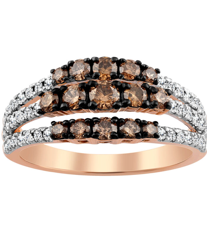 LADIES RING 1.00CT ROUND DIAMOND 14K ROSE GOLD