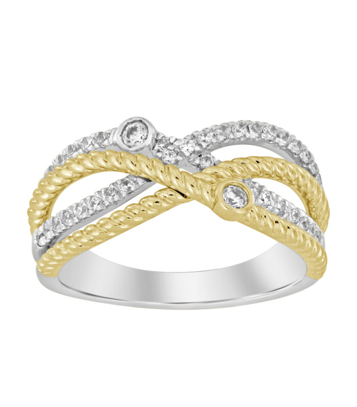 LADIES  RING 0.33CT ROUND DIAMOND 14K WHITE/YELLOW GOLD