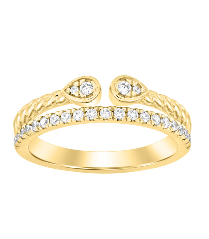 LADIES RING 0.25CT ROUND DIAMOND 14K YELLOW GOLD