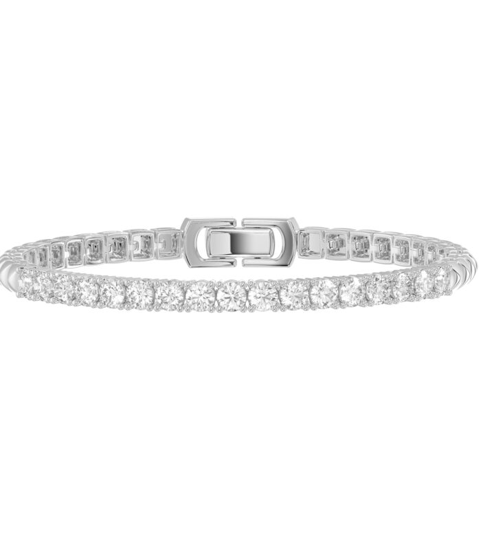 LADIES BRACELET 1.00CT ROUND DIAMOND 14K WHITE GOLD
