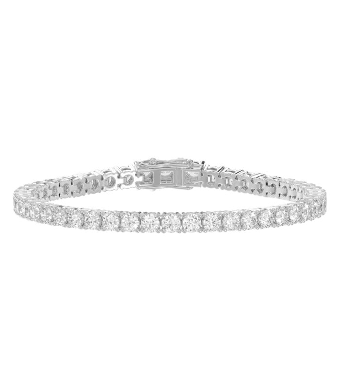 LADIES TENNIS BRACELET 3.00CT ROUND DIAMOND 14K WHITE GOLD
