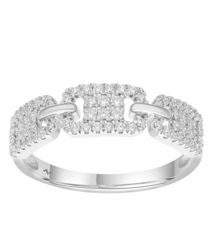 LADIES RING 0.33CT ROUND DIAMOND 14K WHITE GOLD