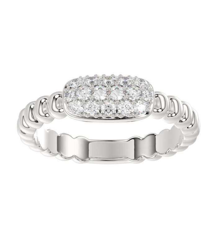 LADIES RING 0.25CT ROUND DIAMOND 14K WHITE GOLD
