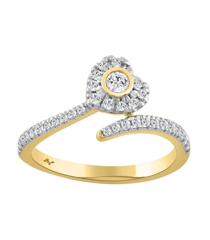 LADIES RING 0.33CT ROUND DIAMOND 14K YELLOW GOLD