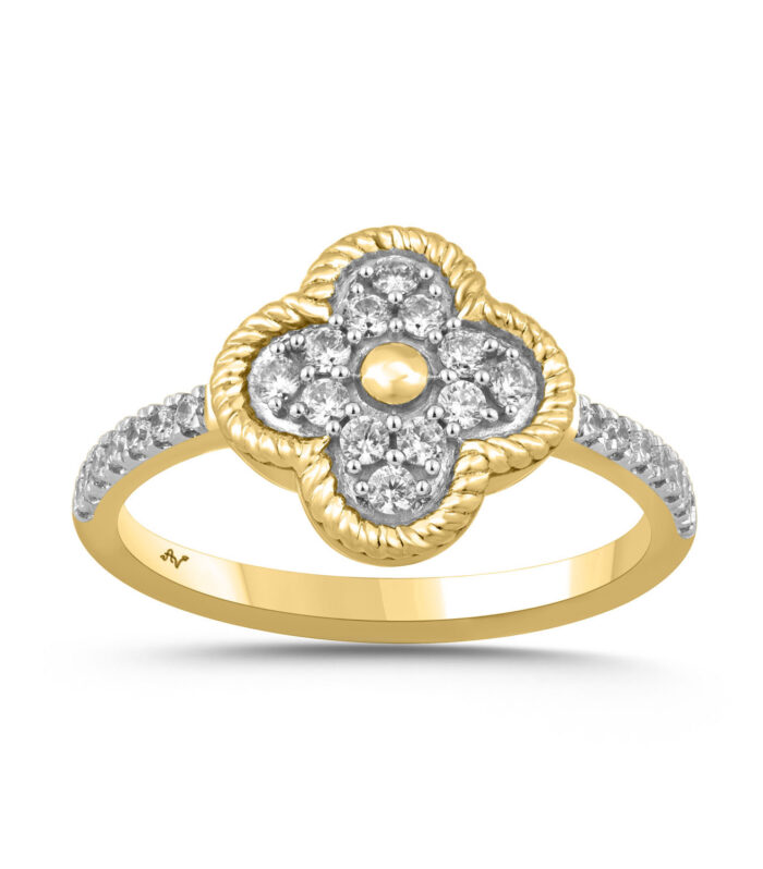 LADIES RING 0.13CT ROUND DIAMOND 10K YELLOW GOLD