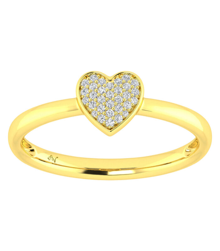 LADIES RING 0.10CT ROUND DIAMOND 10K YELLOW GOLD