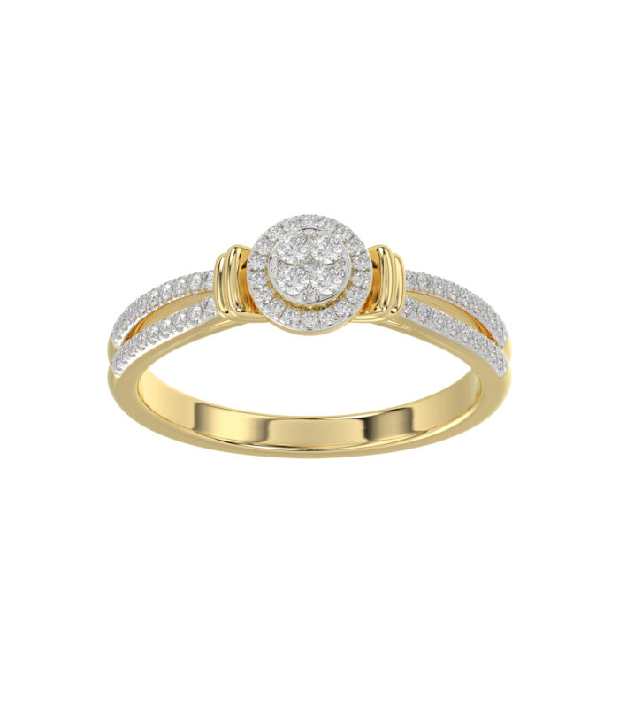 LADIES RING 0.25CT ROUND DIAMOND 10K YELLOW GOLD