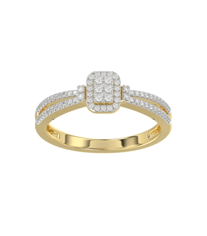 LADIES RING 0.20CT ROUND DIAMOND 10K YELLOW GOLD