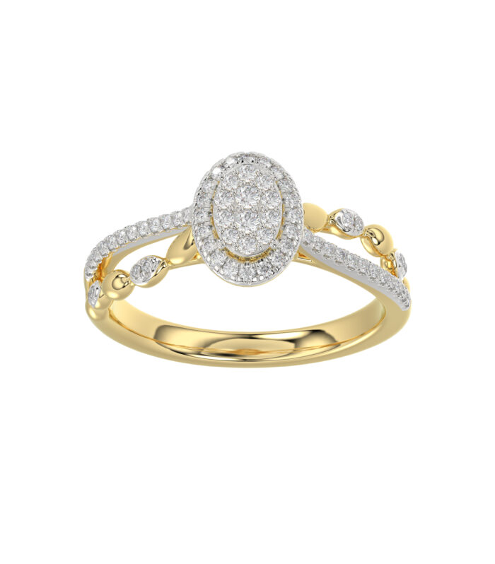 LADIES RING 0.25CT ROUND DIAMOND 10K YELLOW GOLD