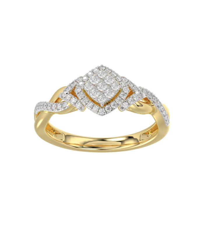 LADIES RING 0.25CT ROUND DIAMOND 10K YELLOW GOLD