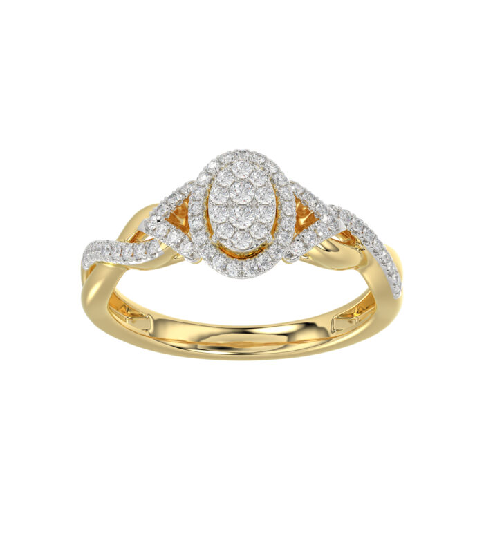LADIES RING 0.25CT ROUND DIAMOND 10K YELLOW GOLD
