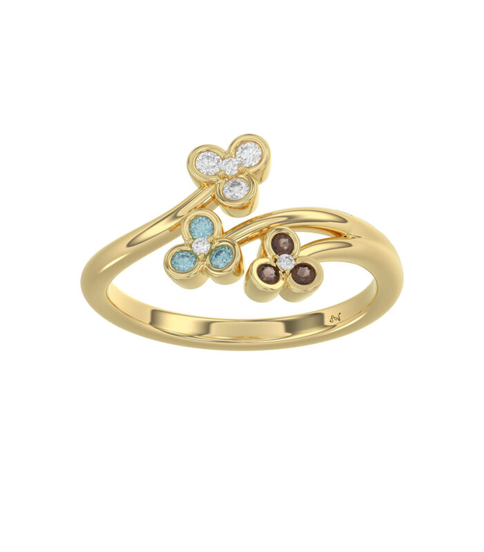 LADIES RING 0.20CT ROUND DIAMOND 14K YELLOW GOLD