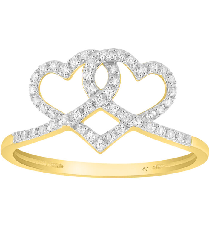 LADIES RING 0.15CT ROUND DIAMOND 10K YELLOW GOLD