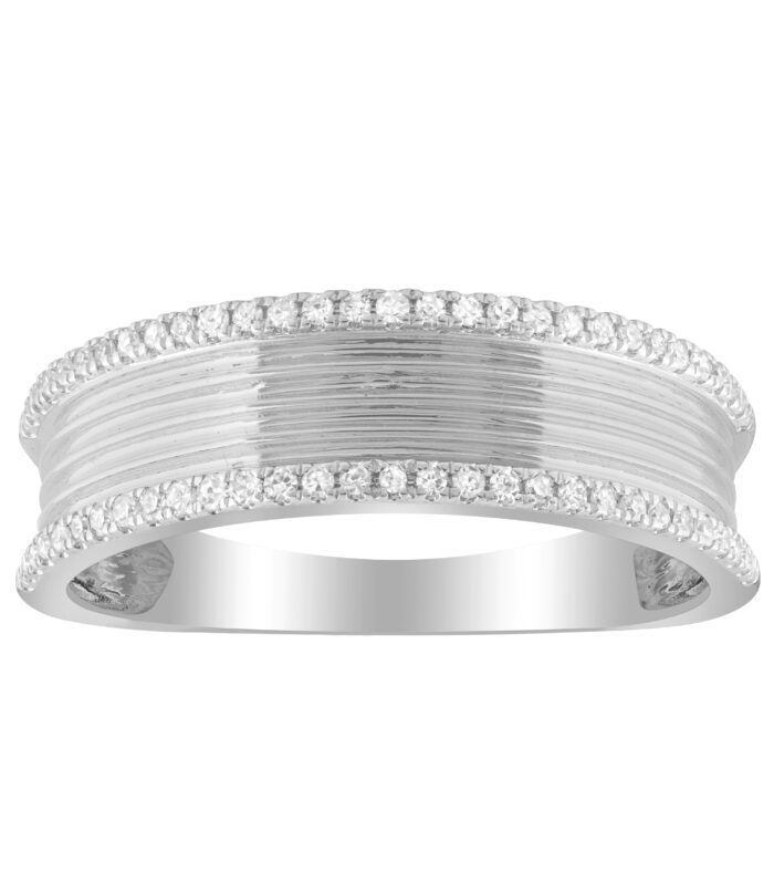 LADIES RING 0.20CT ROUND DIAMOND 10K WHITE GOLD
