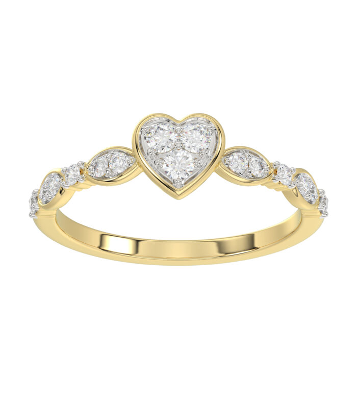 LADIES RING 0.25CT ROUND DIAMOND 10K YELLOW GOLD